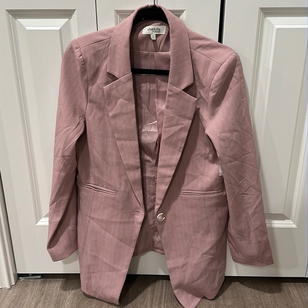 Lilac striped blazer. Size medium. Brand new from Charlotte Russe